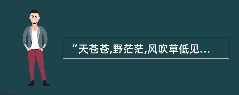 “天苍苍,野茫茫,风吹草低见牛羊”,这一景象最有可能出现在()。