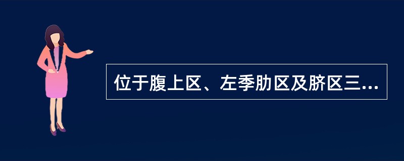 位于腹上区、左季肋区及脐区三区内、中心点在锁骨中线与肋弓的交点的器官是A、胰B、