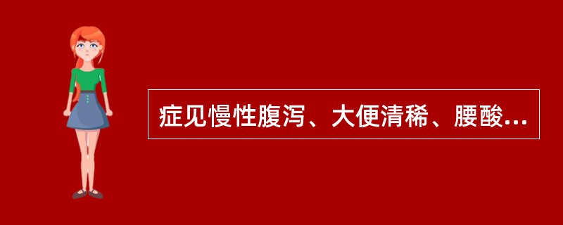 症见慢性腹泻、大便清稀、腰酸乏力、形寒肢冷时,应选用(