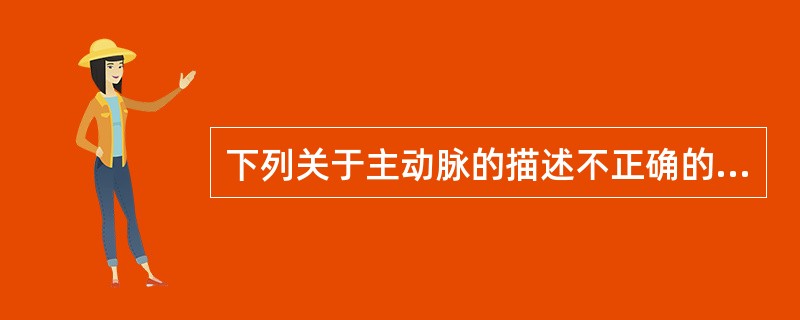 下列关于主动脉的描述不正确的是( )。A、主动脉弓发出头臂干、左颈总动脉和左锁骨