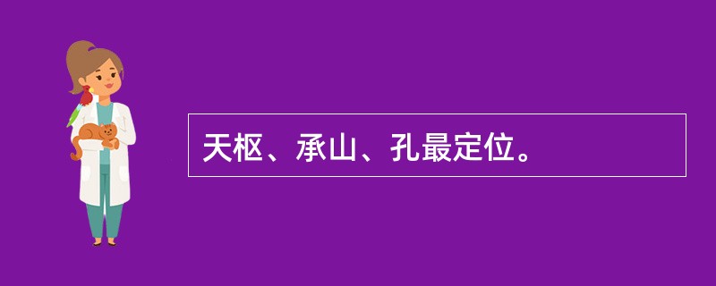 天枢、承山、孔最定位。