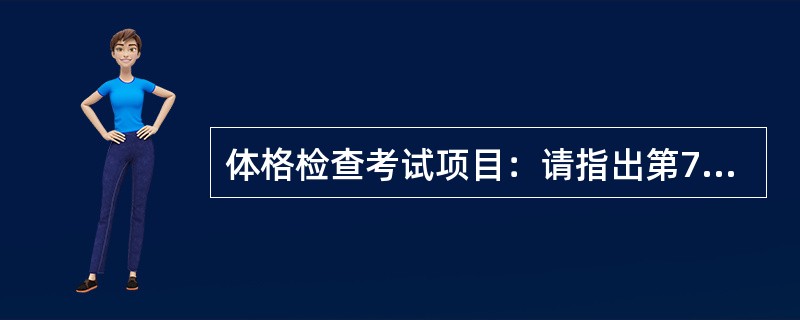 体格检查考试项目：请指出第7颈椎棘突、腋后线、锁骨下窝、肩胛下区体表位置。 -