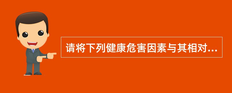 请将下列健康危害因素与其相对应的自我保健方式相匹配：不健康的生活方式和行为