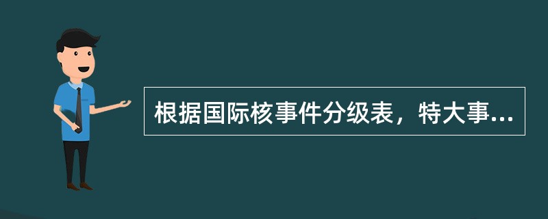 根据国际核事件分级表，特大事故是( )A、7级事故B、1级事故C、5级事故D、4