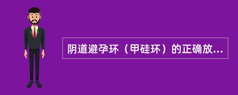 阴道避孕环（甲硅环）的正确放置方法是A、月经前开始放置B、置于宫颈上，放置3周，