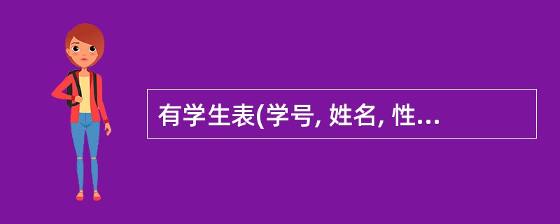 有学生表(学号, 姓名, 性别, 身份证号, 出生日期, 所在系号),在此表上使