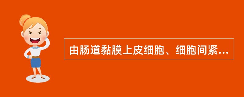 由肠道黏膜上皮细胞、细胞间紧密连接与菌膜三者构成