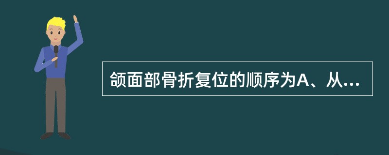 颌面部骨折复位的顺序为A、从下向上，从内向外B、从下向上，从外向内C、从上向下，