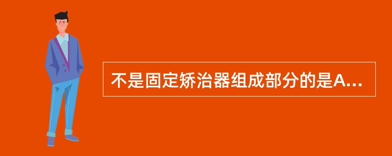 不是固定矫治器组成部分的是A、托槽B、带环C、弓丝D、Nance弓E、箭头卡 -