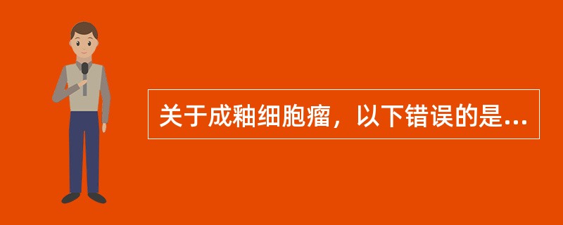 关于成釉细胞瘤，以下错误的是（）A、快速生长B、良性肿瘤C、可局部浸润D、易复