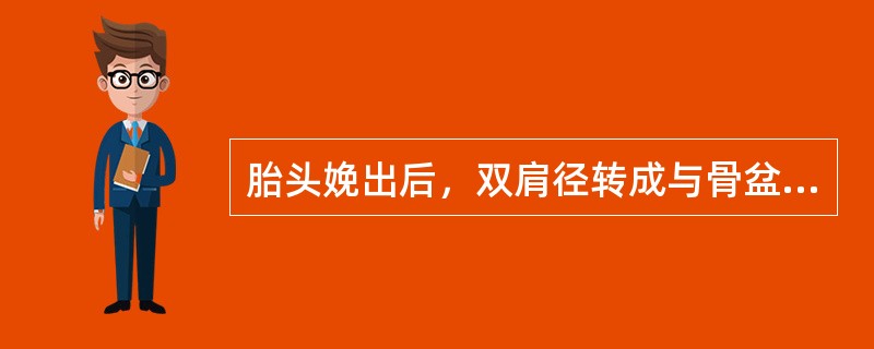 胎头娩出后，双肩径转成与骨盆出口前后径相一致的方向，胎头为保持与胎肩的垂直关系而