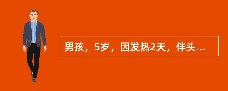 男孩，5岁，因发热2天，伴头痛及喷射性呕吐2次，反复抽搐10多次于8月5日来院就