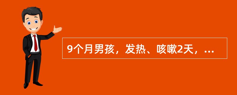 9个月男孩，发热、咳嗽2天，伴流涕、流泪，无皮疹。有麻疹接触史，否认麻疹预防接种