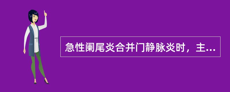 急性阑尾炎合并门静脉炎时，主要临床表现是（）