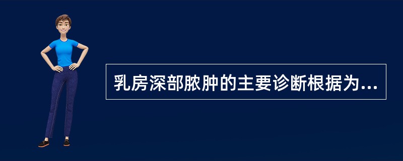 乳房深部脓肿的主要诊断根据为（）