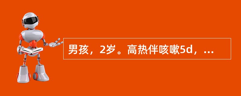 男孩，2岁。高热伴咳嗽5d，用青霉素3d体温仍高。今气促、烦躁。查体：体温39．