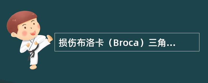 损伤布洛卡（Broca）三角区会引致（）