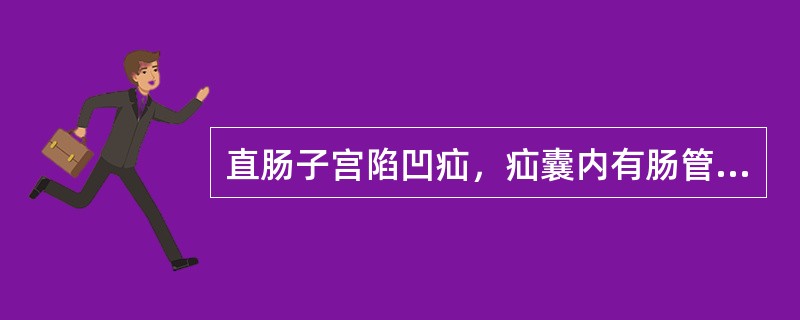 直肠子宫陷凹疝，疝囊内有肠管为（）