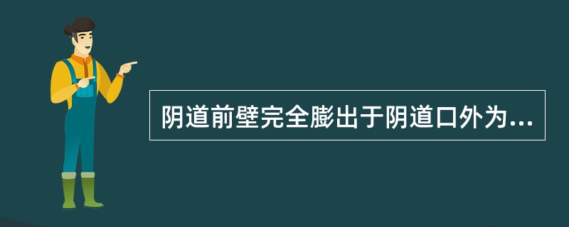 阴道前壁完全膨出于阴道口外为（）