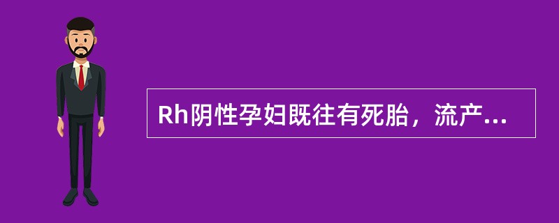 Rh阴性孕妇既往有死胎，流产史，本次妊娠中应做的产前处理中，以下哪项是错误的（）