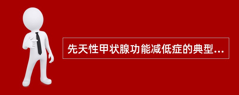 先天性甲状腺功能减低症的典型临床表现，不包括（）