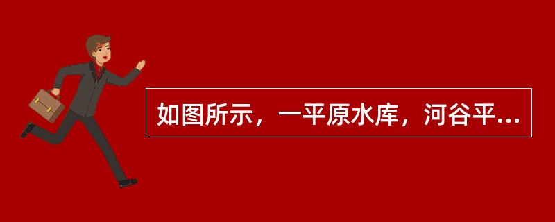 如图所示，一平原水库，河谷平缓开阔，水库蓄水前河水位高程为120m，水库设计正常