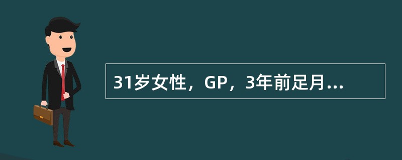 31岁女性，GP，3年前足月产钳娩一女婴，主诉阴道掉出一肿物半年，伴下坠，腰酸痛