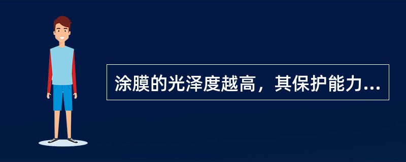 涂膜的光泽度越高，其保护能力及防腐能力越强。