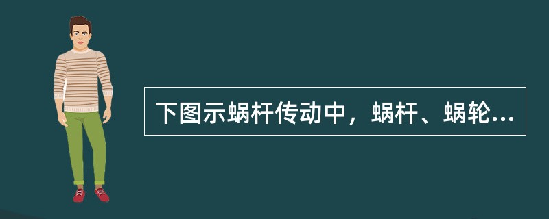 下图示蜗杆传动中，蜗杆、蜗轮的转向如图。蜗杆齿的螺旋方向是（），蜗轮齿的螺旋方向