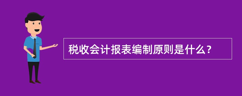 税收会计报表编制原则是什么？