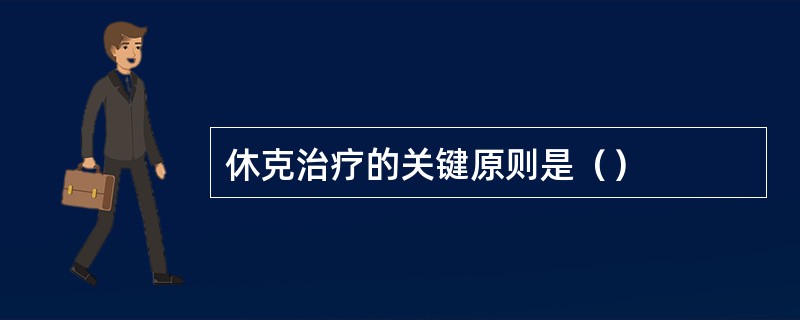 休克治疗的关键原则是（）