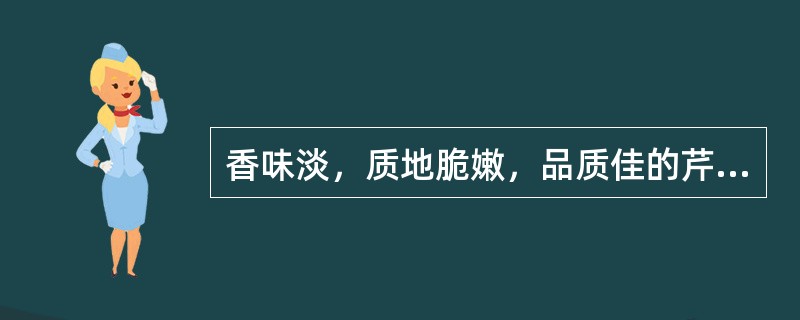 香味淡，质地脆嫩，品质佳的芹菜品种是（）。