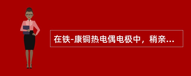 在铁-康铜热电偶电极中，稍亲磁的是（）。