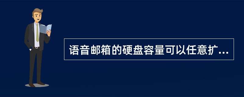 语音邮箱的硬盘容量可以任意扩充，邮箱台的数量可以由1个增加到（）。