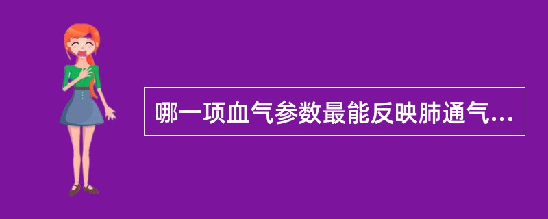 哪一项血气参数最能反映肺通气状况（）