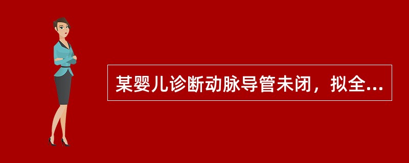 某婴儿诊断动脉导管未闭，拟全麻下行导管结扎术。入手术室后哭闹不止，监测体温34.