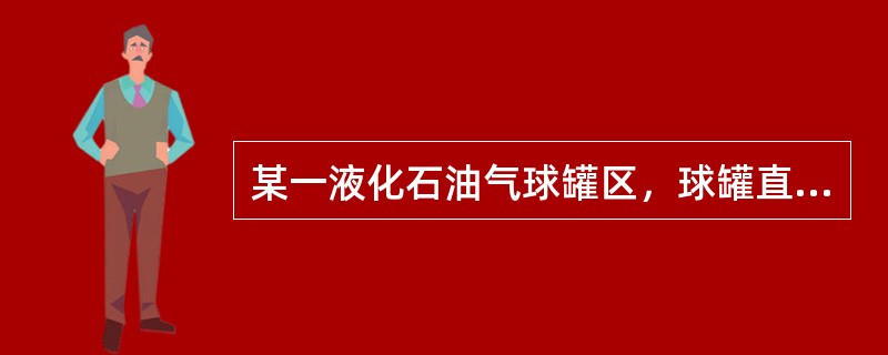 某一液化石油气球罐区，球罐直径均为12米，某日因遭雷击，固定冷却系统损坏，并造成