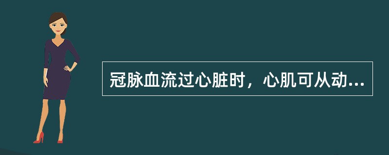 冠脉血流过心脏时，心肌可从动脉血摄取的氧量为（）