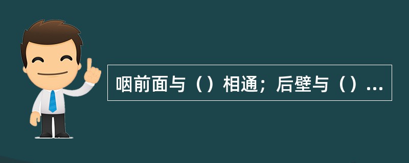 咽前面与（）相通；后壁与（）相邻；两侧与（）及（）毗邻。