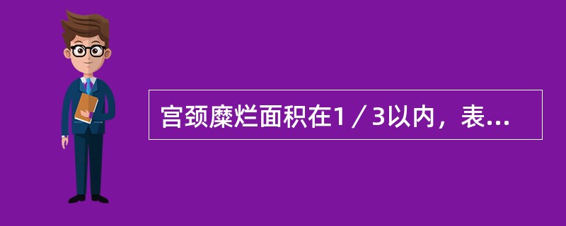 宫颈糜烂面积在1／3以内，表面平坦，诊断为宫颈糜烂（）。