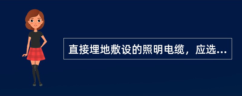 直接埋地敷设的照明电缆，应选用()型电缆。