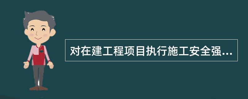 对在建工程项目执行施工安全强制性标准情况进行监督检查的主体是（）。