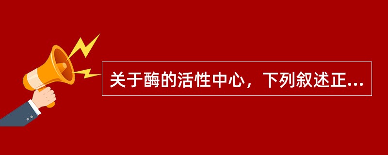 关于酶的活性中心，下列叙述正确的是（）