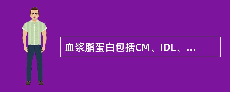 血浆脂蛋白包括CM、IDL、LDL、VLDL及HDL，它们的密度由低到高的顺序是