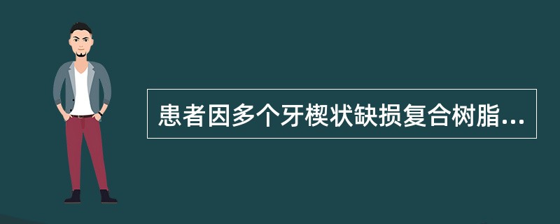 患者因多个牙楔状缺损复合树脂充填后不敢咬物，冷热刺激疼痛，去除刺激可缓解，其原因