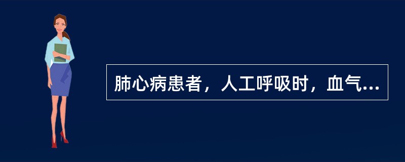 肺心病患者，人工呼吸时，血气分析：pH7．15，PaCO24mmHg，BE-8．