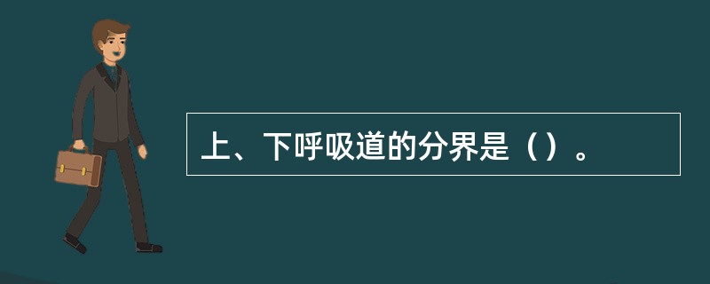 上、下呼吸道的分界是（）。