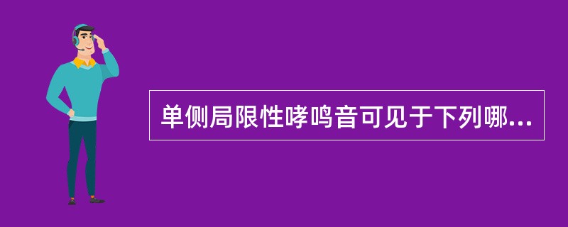 单侧局限性哮鸣音可见于下列哪种疾病（）