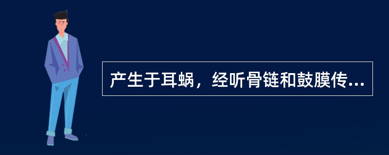 产生于耳蜗，经听骨链和鼓膜传导释放到外耳道的音频能量称为（）