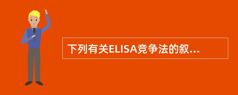 下列有关ELISA竞争法的叙述中正确的是（）A、只用于检测抗原B、被测物与酶标